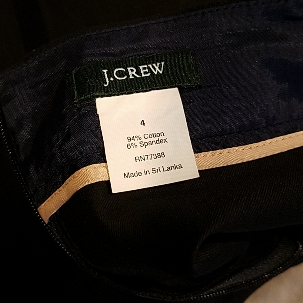 J Crew Black Pencil Skirt has Pockets Size 4 - Picture 5 of 5